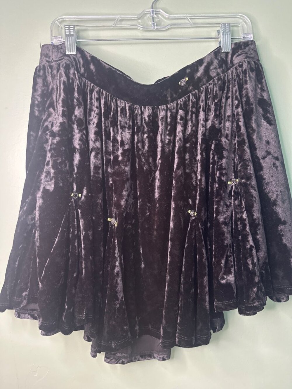 Cosmic Aura Women’s XL Crushed Velvet Skater Skirt Fairycore Whimsigoth witchy